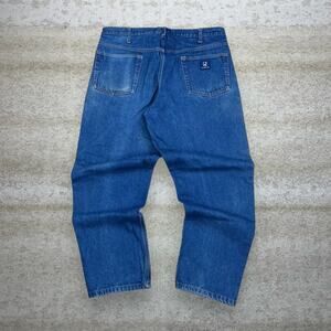 Vintage 90s Real Work Wear Jeans 38x29 Relaxed Fit Medium Wash Denim
